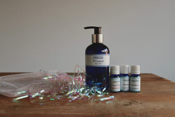 VGenere Bath Oil + Stress Buster, Self Love & Abundance AromaFrequencies+ Gift Set (Save £16.00)