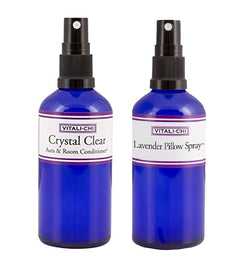 Vitali-Chi Crystal Clear and Lavender Pillow Aura &amp; Room Spray Bundle – mit reinen ätherischen Ölen von TeaTree Zitrone, Lavendel und Kamille – 50 ml 