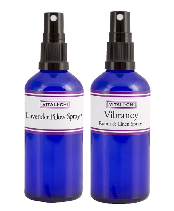 Vitali-Chi Lavender Pillow and Vibrancy Aura, Linen &amp; Room Spray Bundle – mit reinen ätherischen Ölen aus Lavendel und Kamille, Zitronengras und Zitrone – 50 ml 