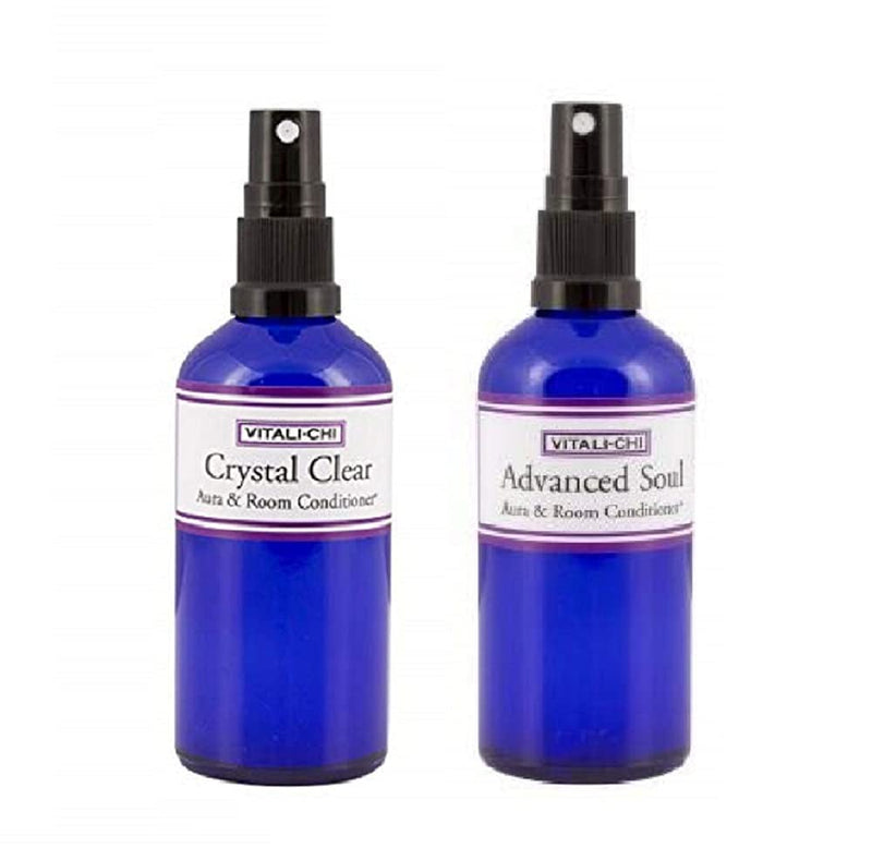 Vitali-Chi Crystal Clear and Advanced Soul Aura & Room Spray Bundle - with TeaTree Lemon, Ho Leaf and Frankincense Essential Oils - 50ml