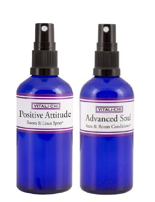 Vitali-Chi Advanced Soul and Immune Defense Aura & Room Spray Bundle - with Ho Leaf and Frankincense, Teatree Lemon, Lemongrass Pure Essential Oils -