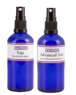 Vitali-Chi Advanced Soul and Yoga Aura &amp; Room Spray Bundle – mit Ho-Blatt und reinen ätherischen Ölen aus Weihrauch, Lavendel und Elemiharz – 50 ml 