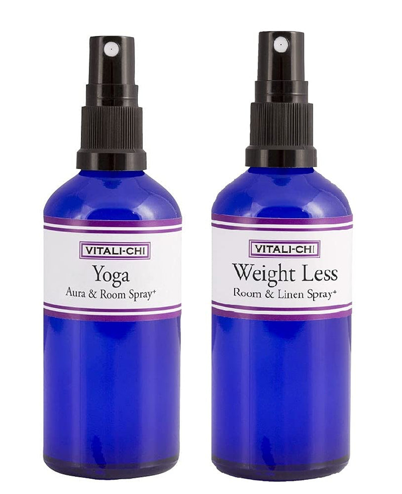 Vitali-Chi Weight Loss and Yoga Aura & Room Spray Bundle - with Pink Grapefruit, Bergamot & Orange, Lavender and Elemi Pure Essential Oils - 50ml