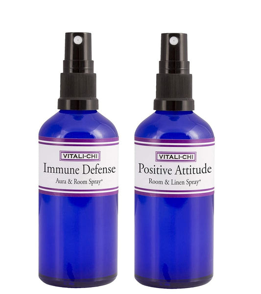 Struggling to Be Positive? Immunity Worries? Solve & Save with Vitali-Chi Positive Attitude & Immune Defense Aura & Room Spray Bundle with Bergamot &