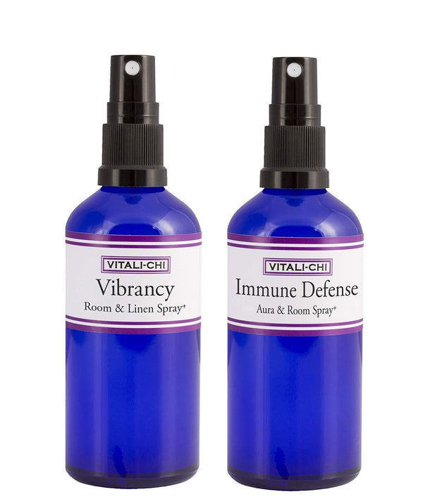 Vitali-Chi Immune Defense and Vibrancy Aura &amp; Room Spray Bundle – mit reinen ätherischen Ölen aus Teebaum-Zitrone und Zitronengras – 50 ml