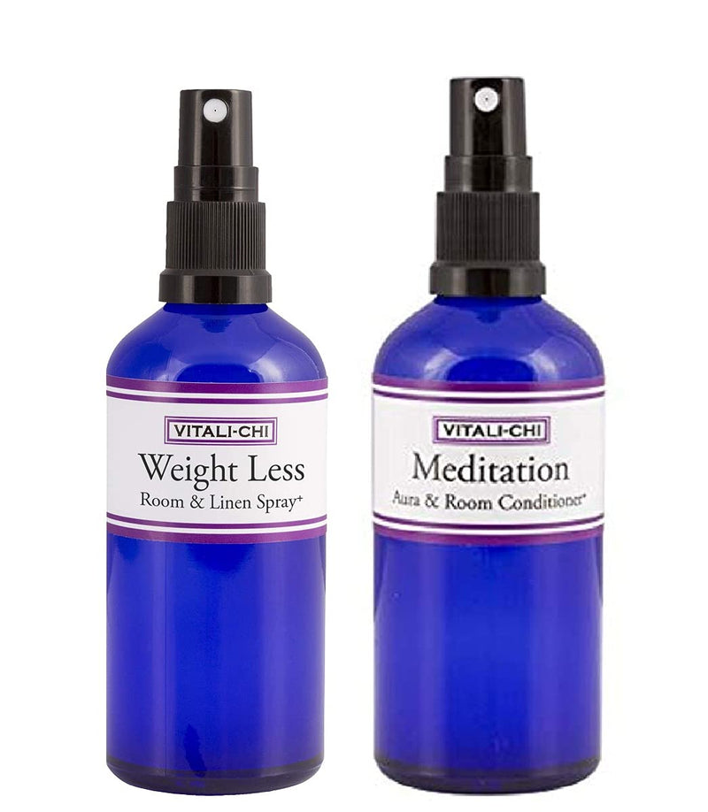 Vitali-Chi Meditation and Weight Loss Aura & Room Spray Bundle - with Lavender and Elemi, Pink Grapefruit, Bergamot & Orange Pure Essential Oils - 50