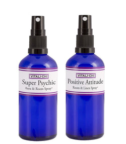 Less Than Positive? Spiritually? Get Back On Top with Vitali-Chi Positive Attitude and Super Psychic Aura & Room Spray Bundle with Bergamot and Tange
