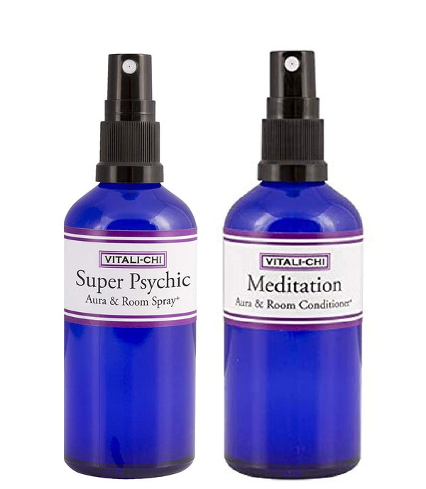 Spiritually Disconnected? Solve with Vitali-Chi Meditation and Super Psychic Aura & Room Spray Bundle - with Lavender and Elemi, Lemon & Patchouli Pu