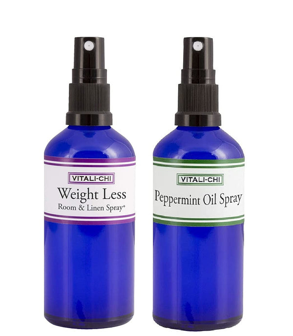 Vitali-Chi Peppermint Oil and Weight Loss Aura & Room Spray Bundle - with Spearmint & Peppermint, Pink Grapefruit, Bergamot & Orange Pure Essential O