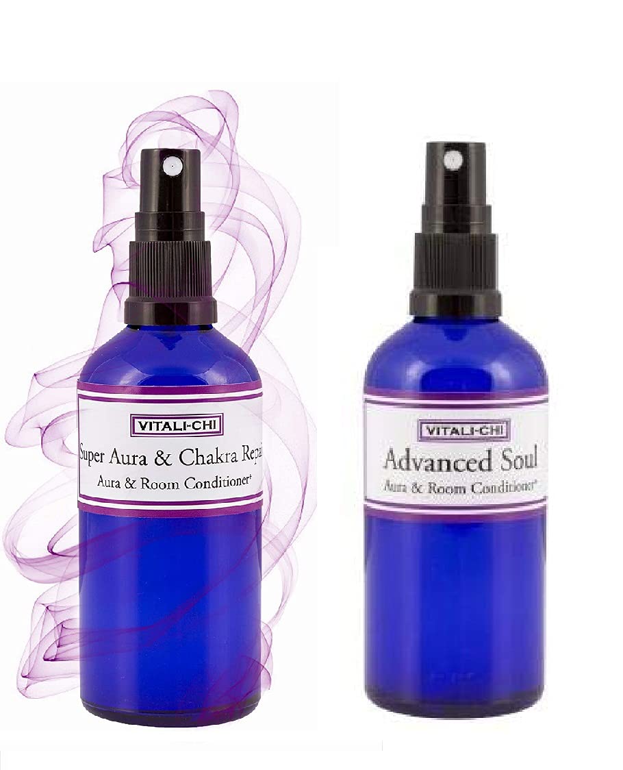 Vitali-Chi Advanced Soul and Super Chakra Repair Aura & Room Spray Bundle - with Ho Leaf and Frankincense, Bergamot, Bitter Orange & Patchouli Pure E