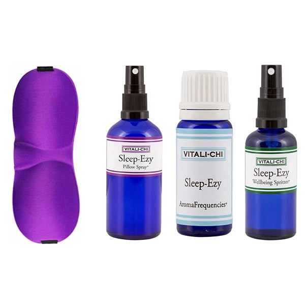 Sleep-EZY Bundle - Pillow Spray, Sleep Mask, Spritzer, Lavender and Chamomile Pure Essential Oils